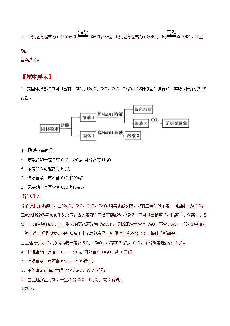 第23题 物质的相互转化综合——2023年7月浙江省普通高中学业水平考试专项复习学案（解析版）第3页