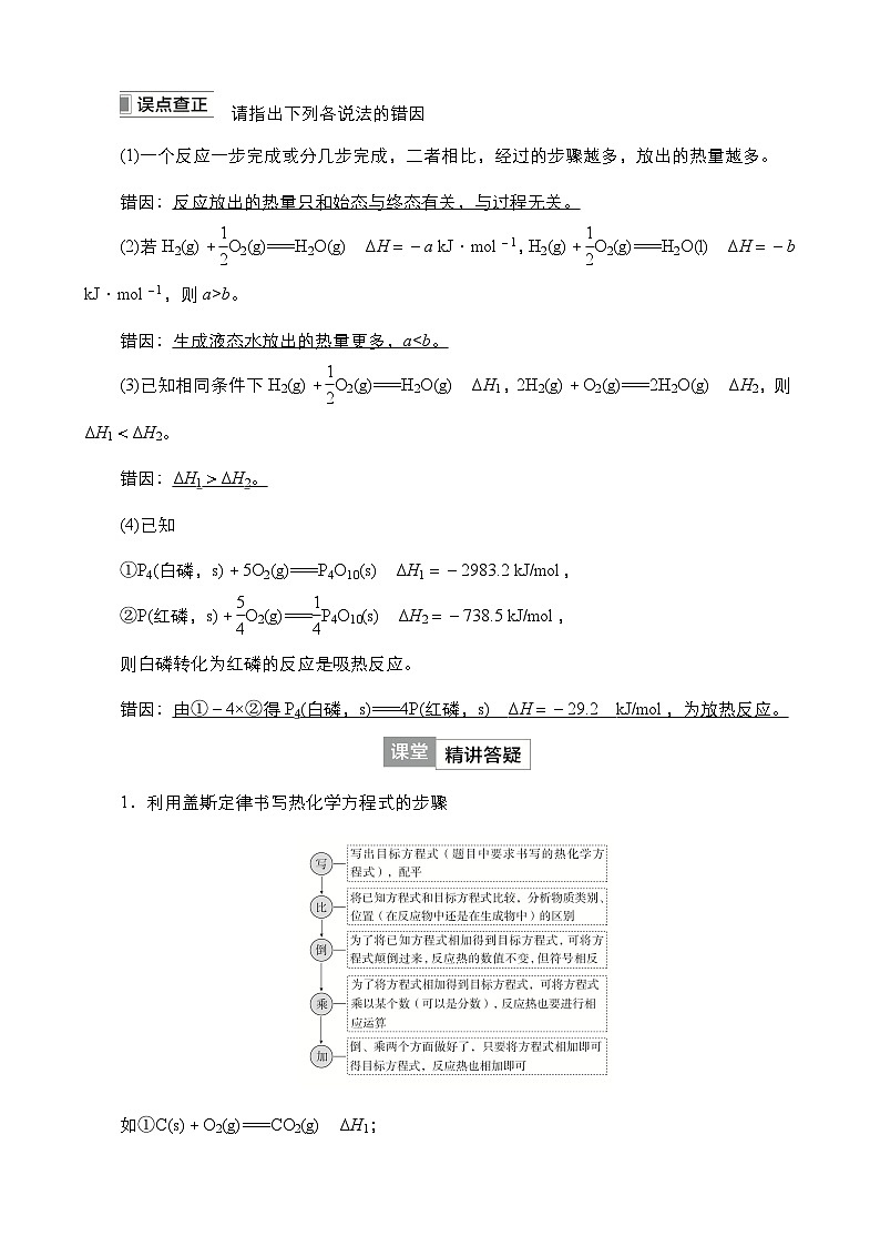 2024年高考化学一轮总复习 第5单元  第2讲　盖斯定律及其应用 学案（含高考真题和课后作业）（教师版 ）第2页