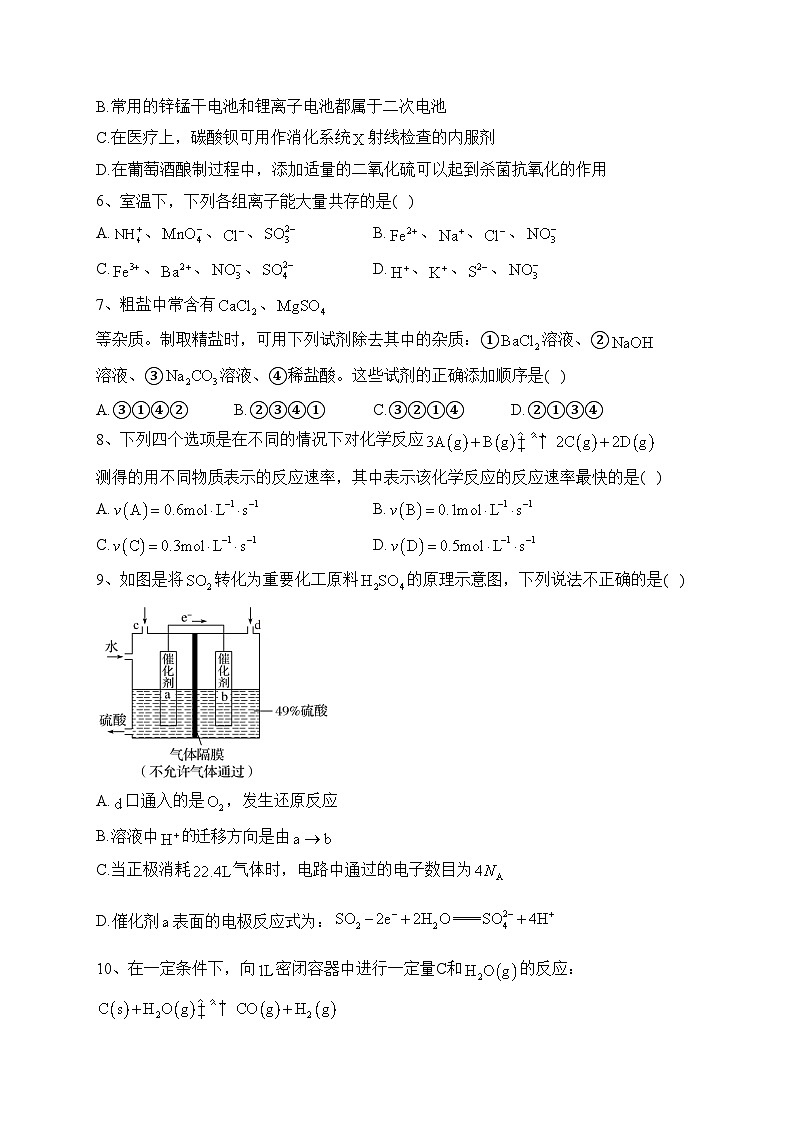 广东省深圳市龙岗区龙城高级中学、深圳市第二高级中学2022-2023学年高一下学期期中联考化学试卷（含答案）第2页