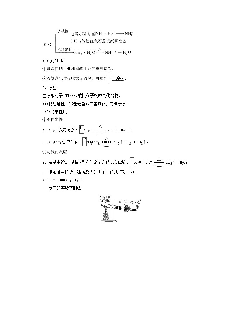 新教材2023年高中化学第3章物质的性质与转化第3节氮的循环第2课时氨的转化与生成导学案鲁科版必修第一册02