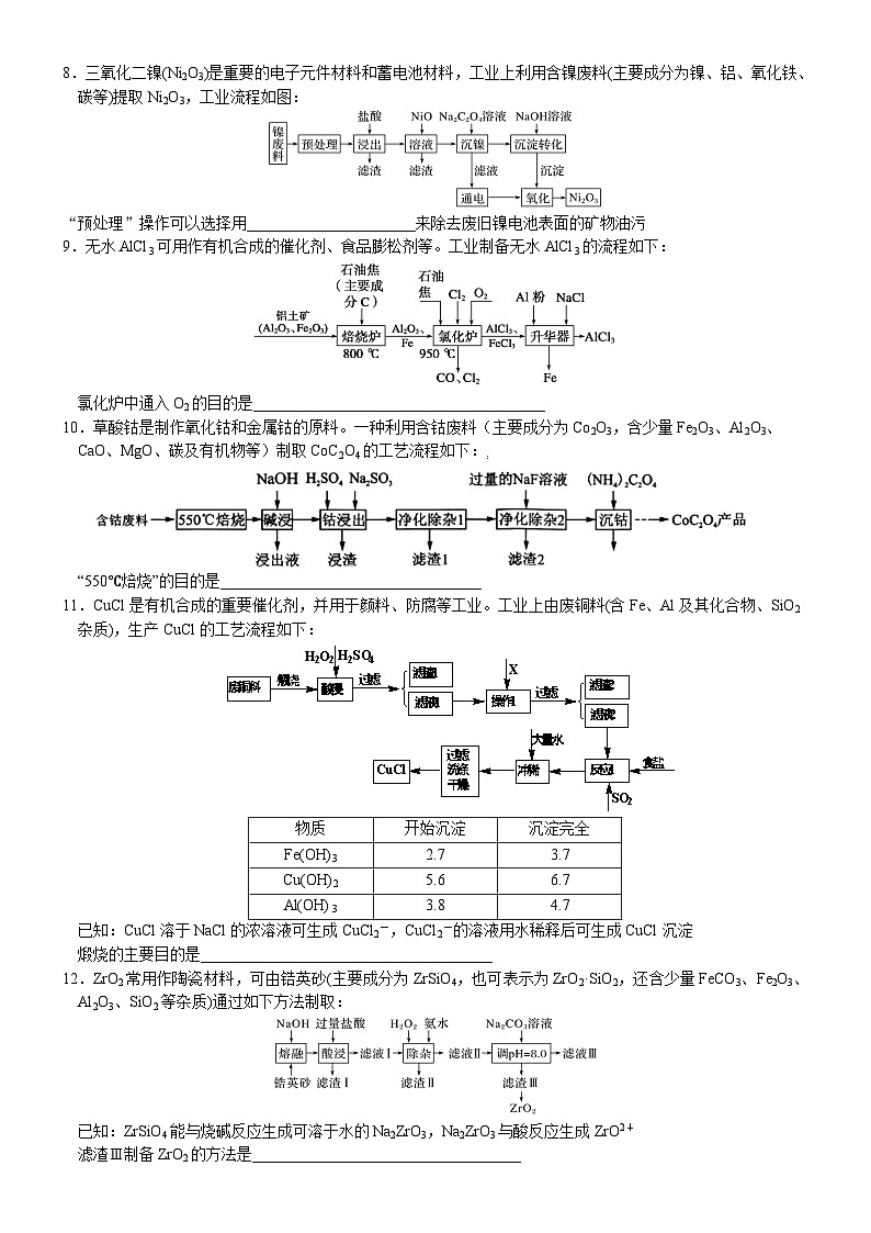 01    常考题空1　原料预处理的常用方法 （附答案解析）-备战高考化学大题逐空突破系列（全国通用）第3页