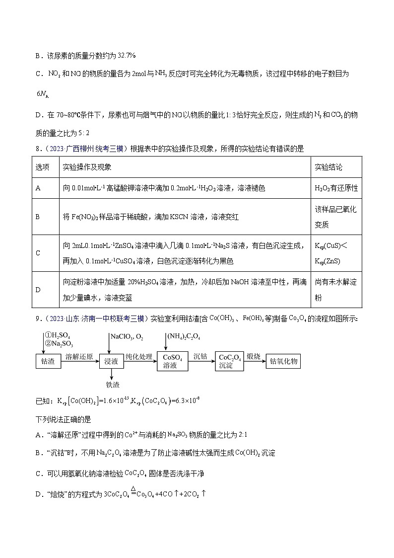 专题03 氧化还原反应（选择题）2023年高考：化学三模试题分项汇编（全国通用）（原卷版）第3页