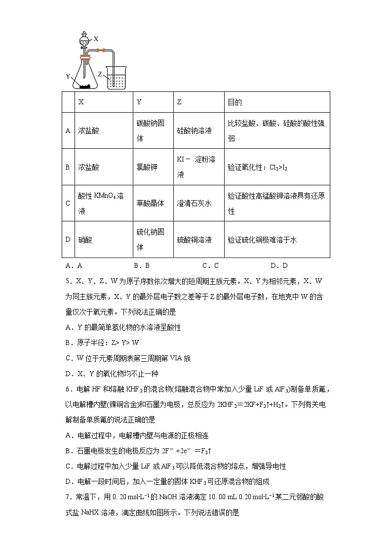 陕西省榆林市2023届高三下学期第四次模拟检测理综化学试题（含解析）02