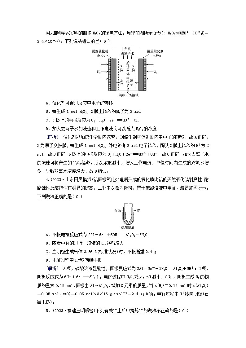 新教材适用2024版高考化学一轮总复习练案19第六章化学反应与能量第19讲电解池金属的腐蚀与防护第2页