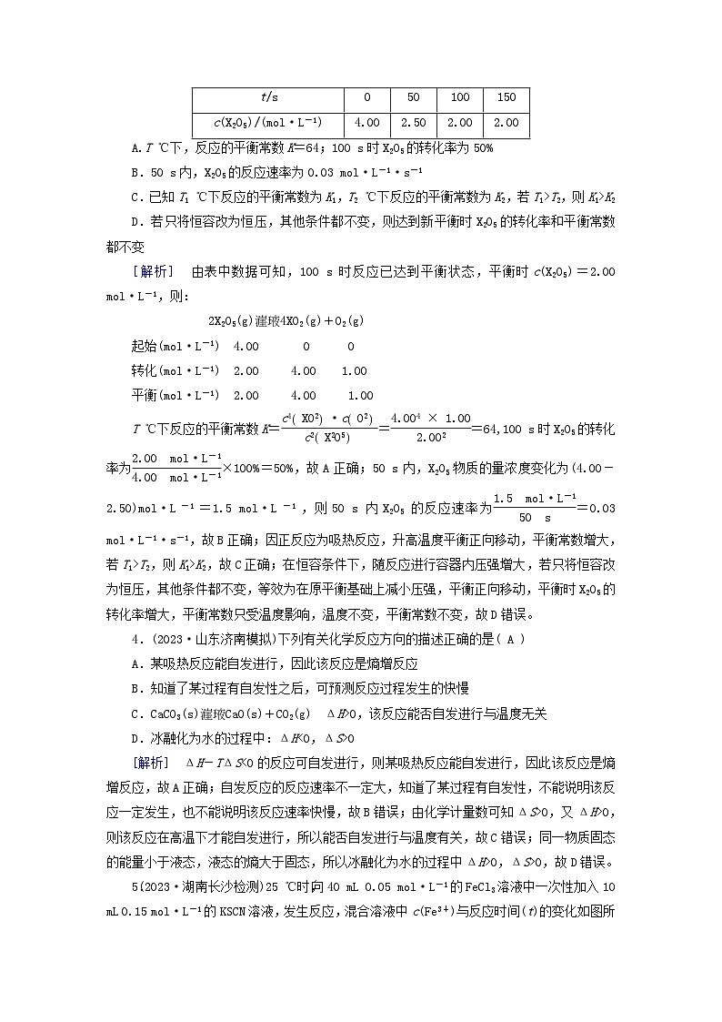 新教材适用2024版高考化学一轮总复习练案22第七章化学反应速率与化学平衡第22讲化学平衡常数化学反应的方向与调控第2页
