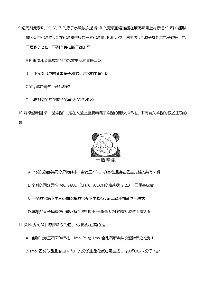河北省衡水中学2018届高三第十五次模拟理综化学试题第2页