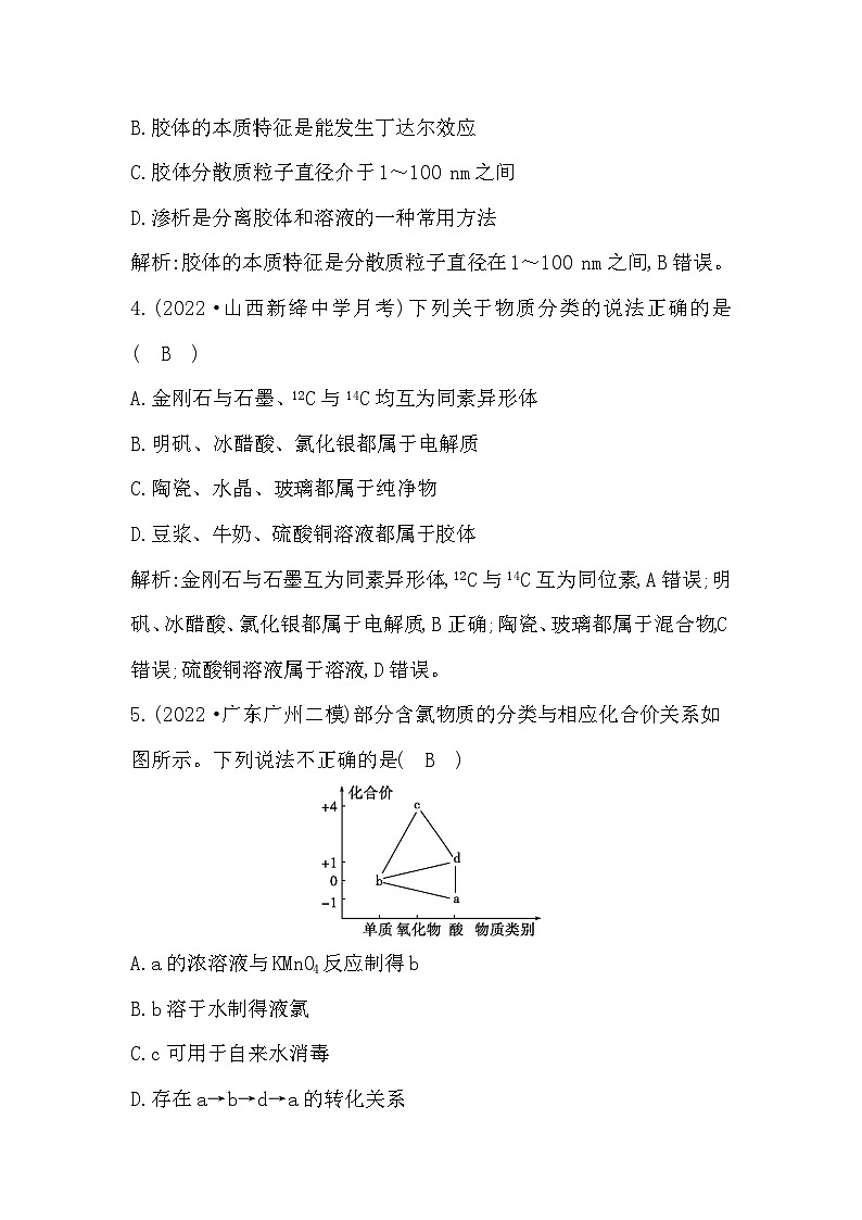 2024届高考化学一轮复习课件 第一章 物质及其变化 第1讲 物质的分类及转化03