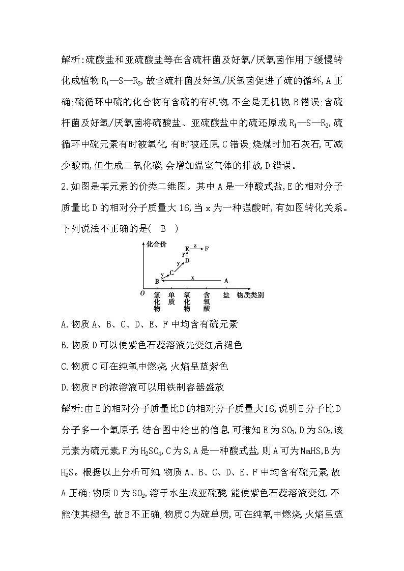 2024届高考化学一轮复习课件 第四章 化工生产中的重要非金属元素 第2讲 硫及其化合物02