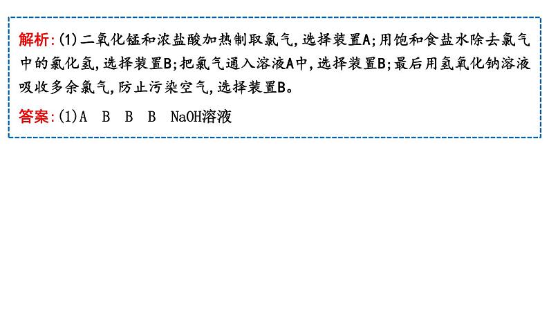 2024届高考化学一轮复习课件 第四章 化工生产中的重要非金属元素 热点强化练2 氯及其化合物的综合实验05