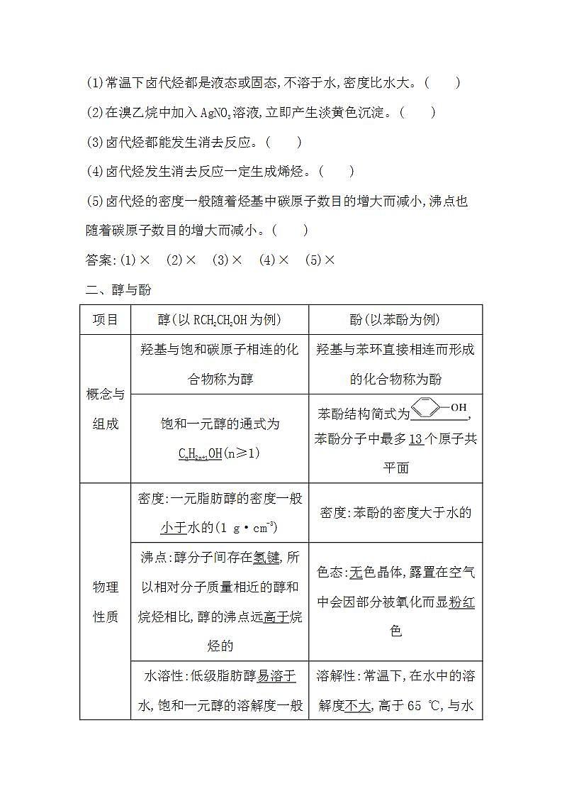 2024届高考化学一轮复习课件 第九章 有机化学基础 第3讲 烃的衍生物03