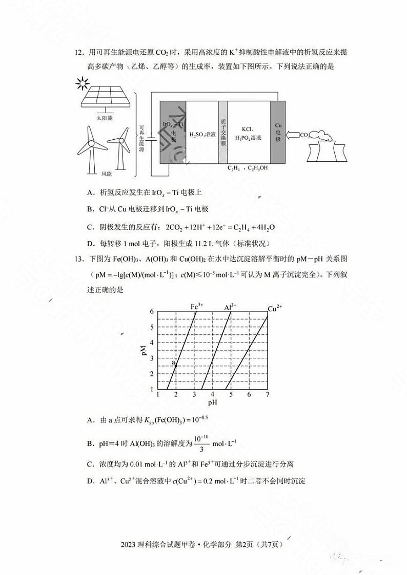 2023年化学高考真题--全国甲卷02