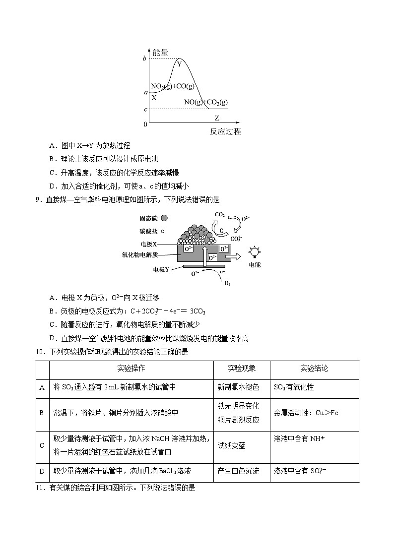 化学03拔高卷（人教版2019必修第二册）——2022-2023学年高一下学期期末模拟测试卷03