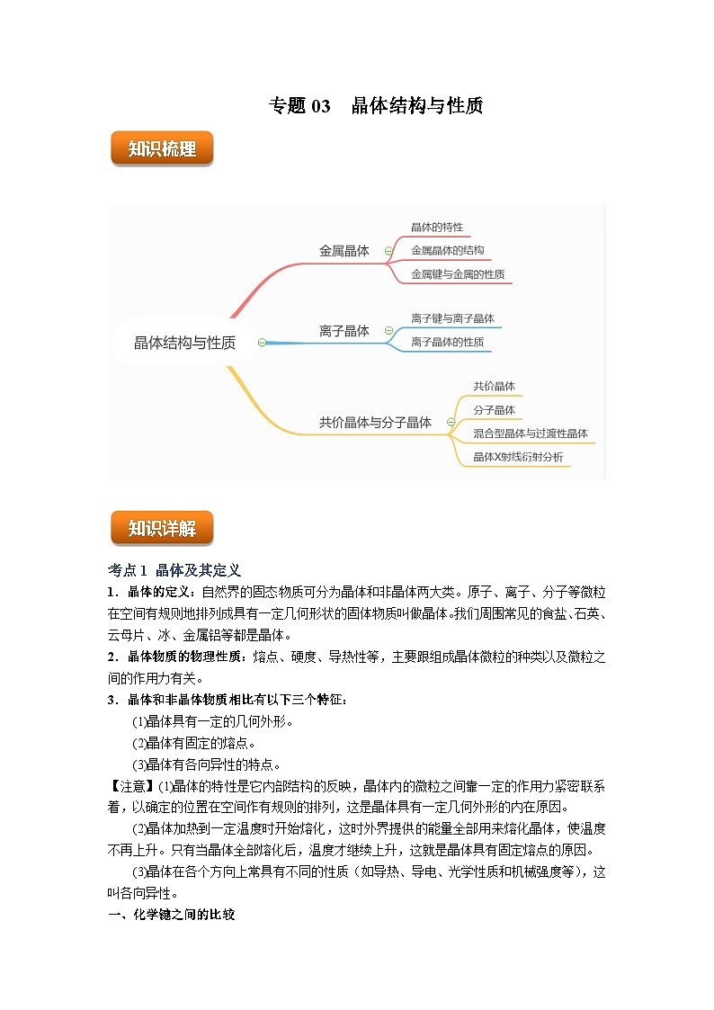 专题03 晶体结构与性质（解析版）第1页