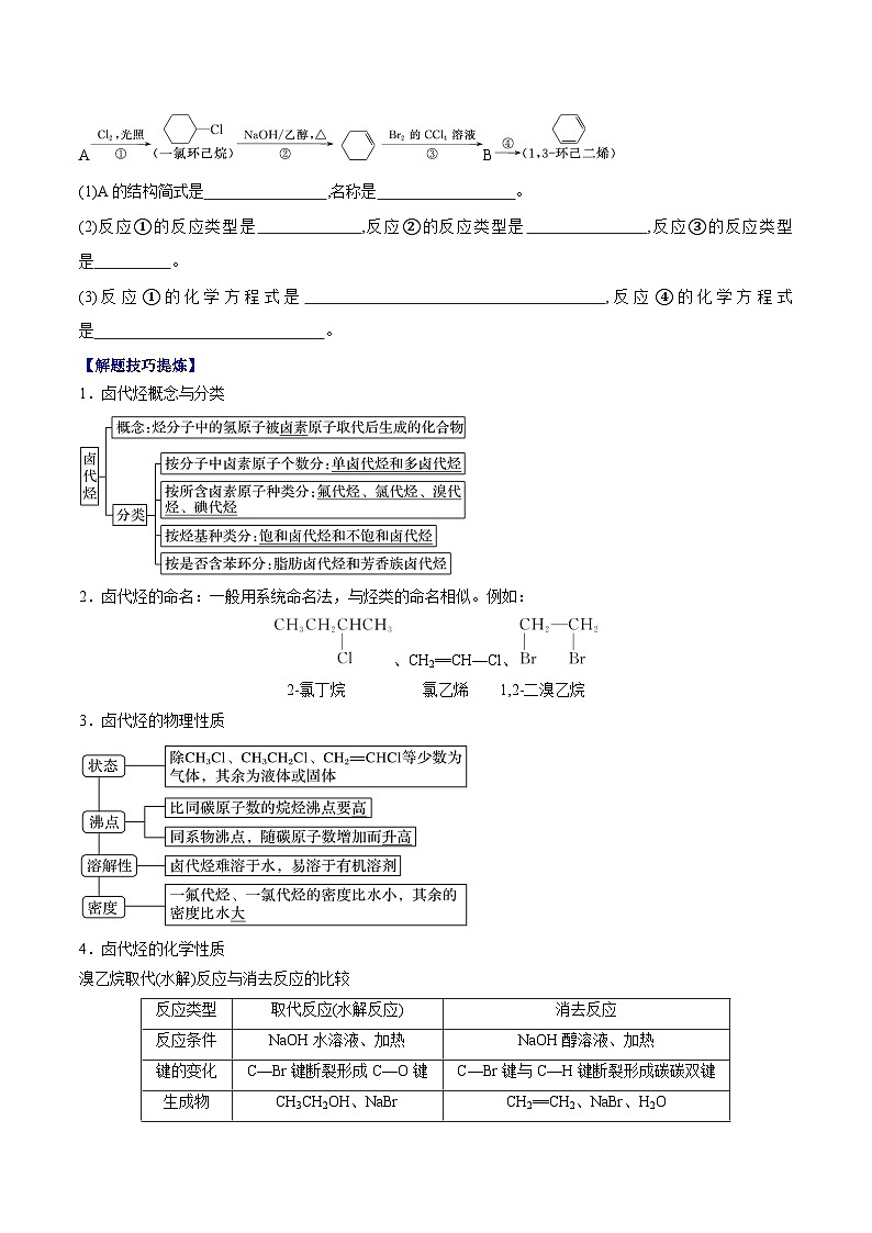 考点05 -卤代烃 ——高二化学下学期期末复习考点精练学案（人教版2019选择性必修3） （原卷版）第2页