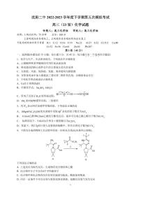 辽宁省沈阳市第二中学2023届高三下学期第五次模拟考试+化学 PDF版