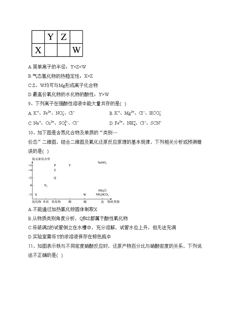 福建省泉州市三校2022-2023学年高一下学期4月期中联考化学试卷(含答案)03