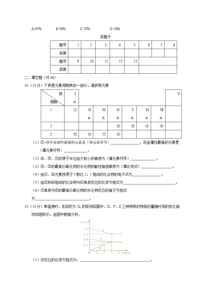 湖南师范大学附属中学2015-2016学年高一下学期期中考试化学试题第3页
