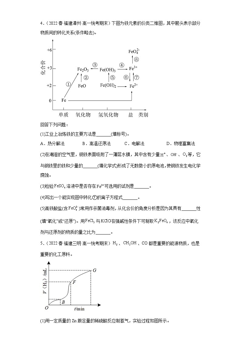 福建省高一下学期化学期末考前专项练习-非选择题02