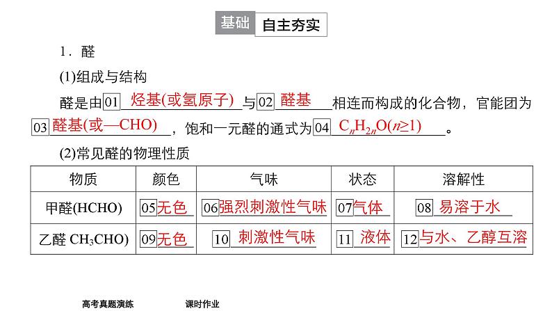 2024年高考化学一轮总复习 第11单元  第4讲　醛　酮   课件04