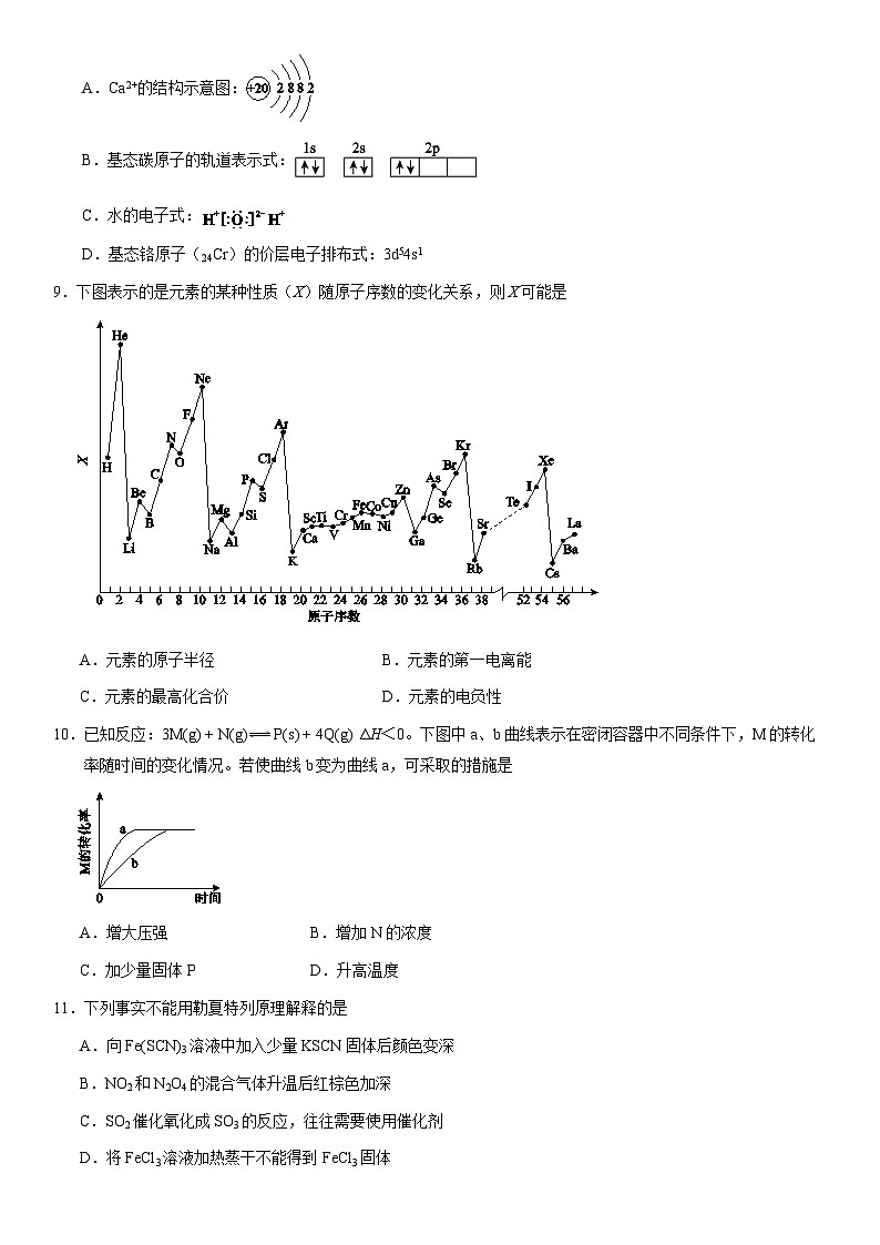2021北京西城高二（上）期末化学（教师版）第3页
