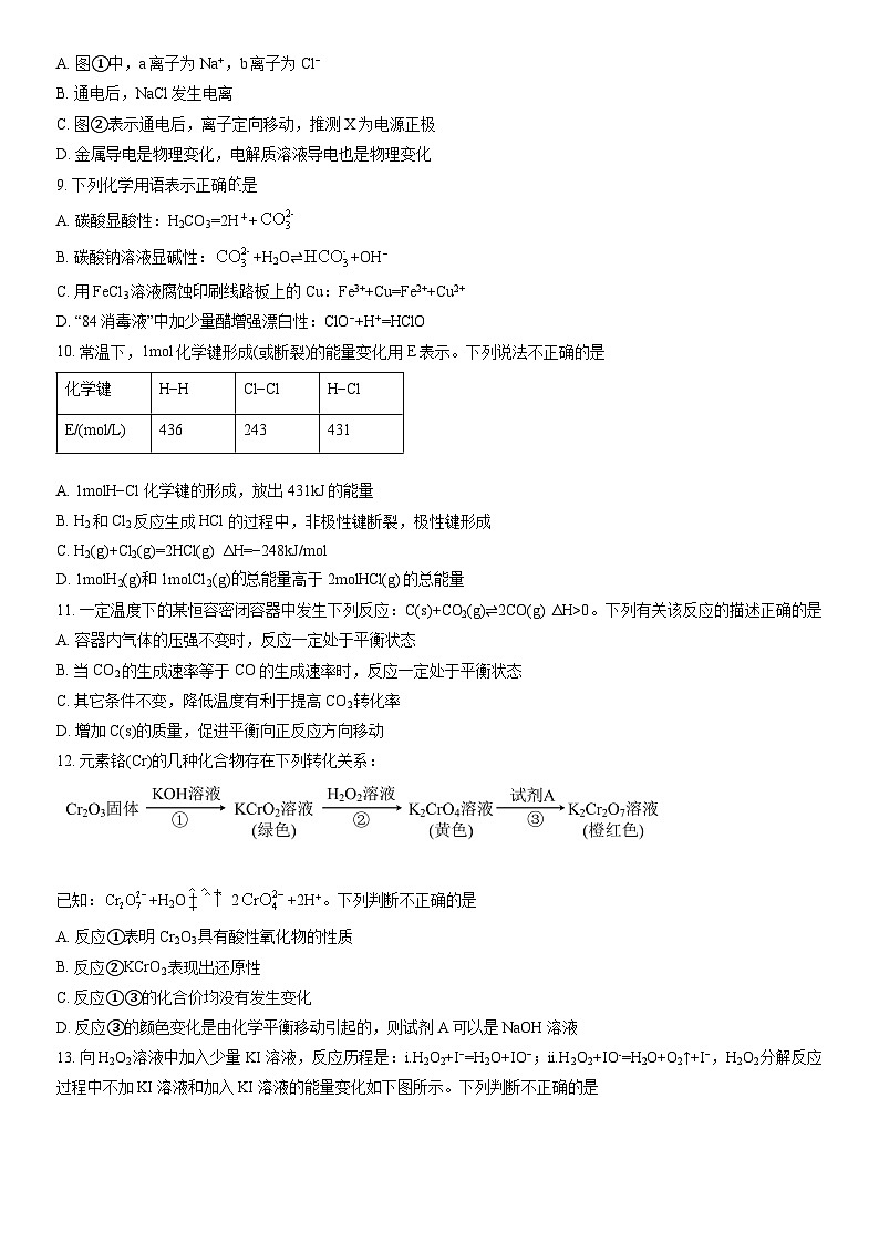 2022北京石景山高二（上）期末化学（教师版）第2页