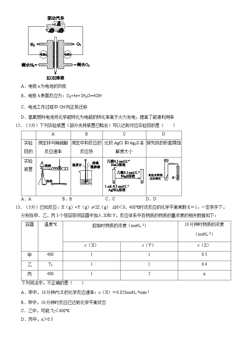 2022北京西城高二（上）期末化学（教师版）第3页