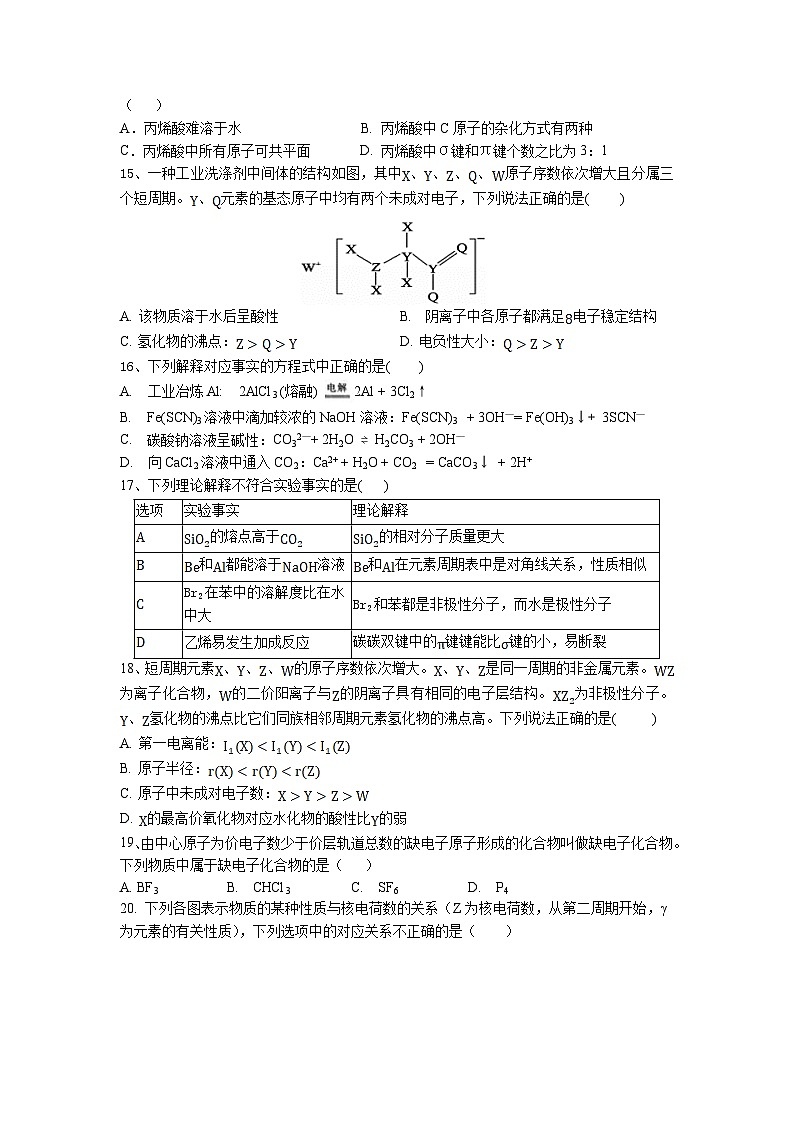 2022-2023学年四川省成都外国语学校高二下学期期中考试化学试题含答案03