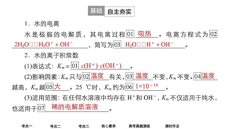 2024年高考化学一轮总复习 第7单元  第2讲　水的电离和溶液的pH 课件第5页