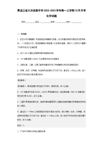 2022-2023学年黑龙江省大庆实验中学高一上学期10月月考化学试题含解析