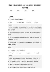 2022-2023学年黑龙江省虎林市高级中学高一上学期期中考试化学试题含解析