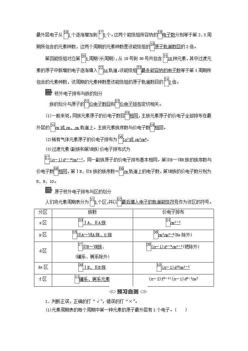 新教材2023年高中化学第1章原子结构与元素性质第2节原子结构与元素周期表第2课时核外电子排布与元素周期表导学案鲁科版选择性必修202
