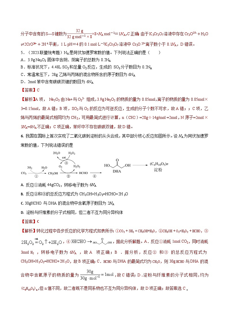 考点巩固卷01 物质的量  阿伏加德罗常数-2024年高考化学一轮复习考点通关卷（新教材新高考）（解析版）03
