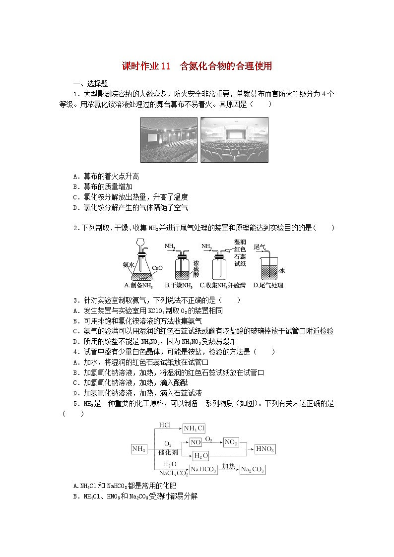 新教材2023版高中化学课时作业11含氮化合物的合理使用苏教版必修第二册01