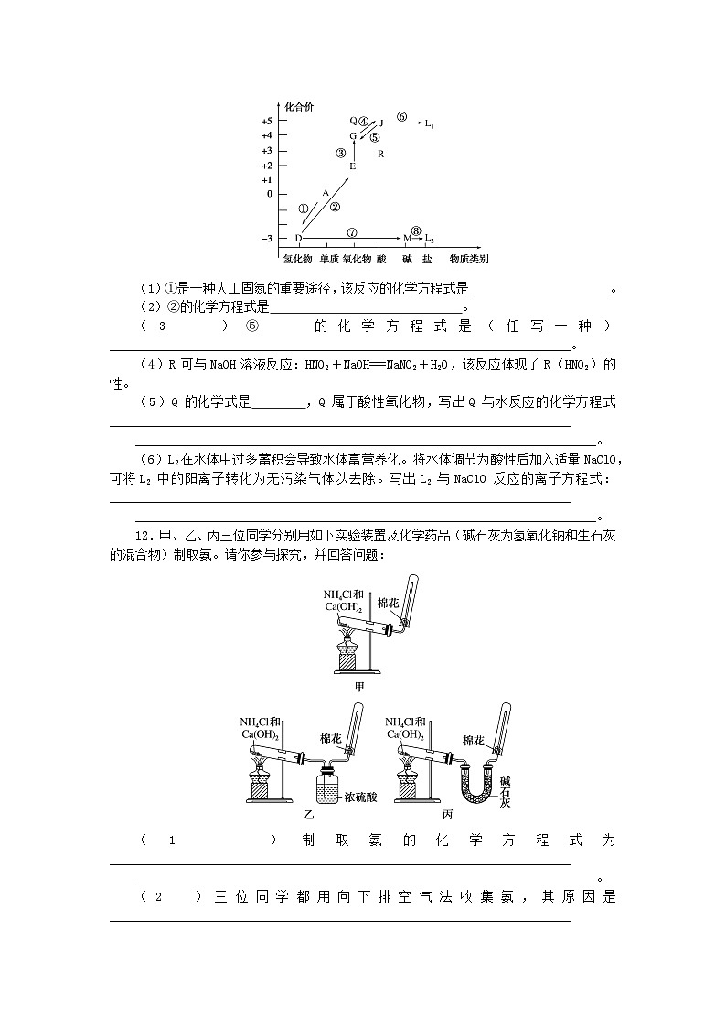 新教材2023版高中化学课时作业11含氮化合物的合理使用苏教版必修第二册03