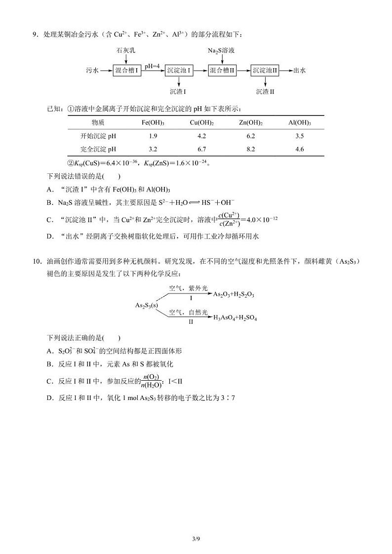 2023年高考化学－湖南卷（高清）第3页
