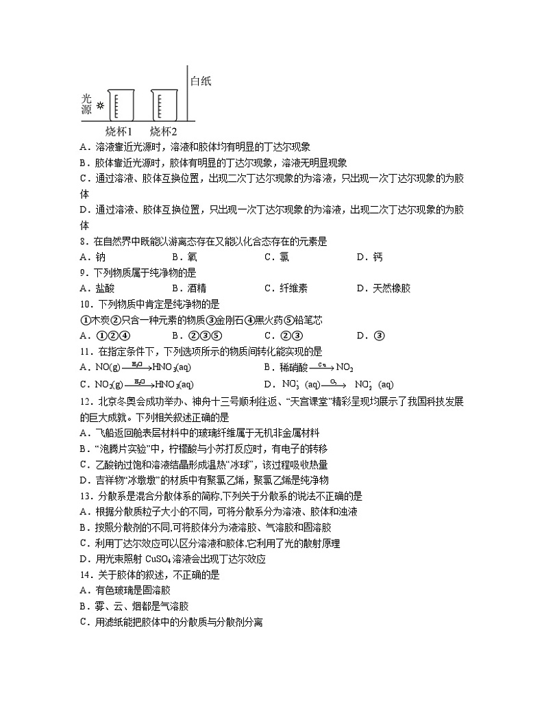 1.1物质的分类及转化同步练习题高一上学期化学人教版（2019）必修第一册第2页