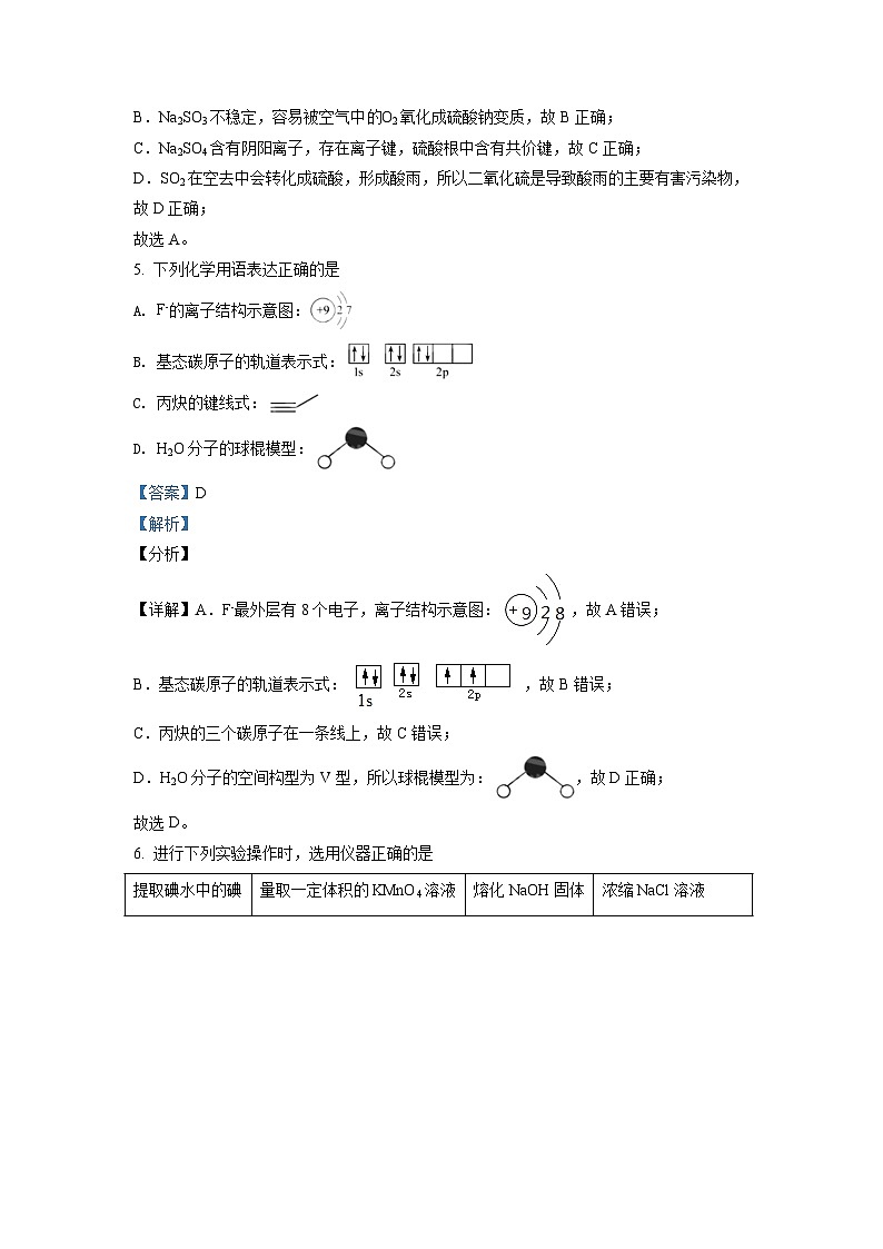 2021年天津市高考化学试卷解析版03