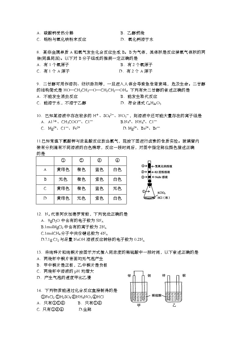 2006年上海市高考化学试题及答案第2页