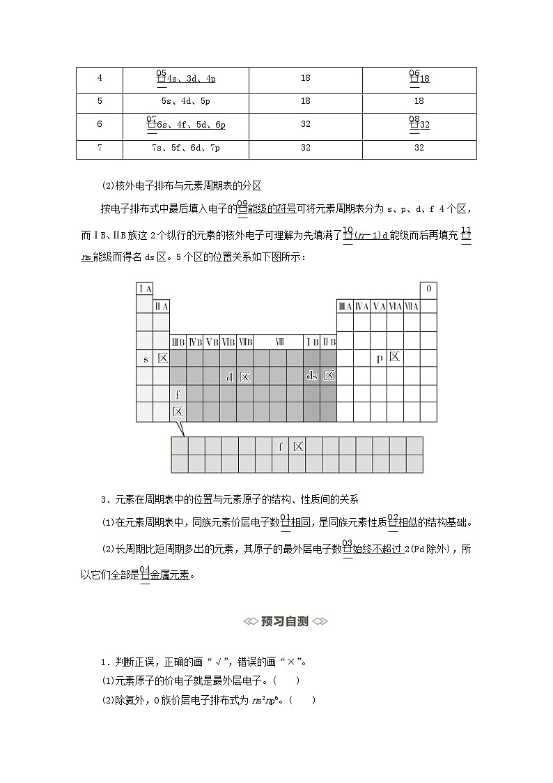 新教材2023年高中化学第一章原子结构与性质第二节原子结构与元素的性质第一课时原子结构与元素周期表导学案新人教版选择性必修202