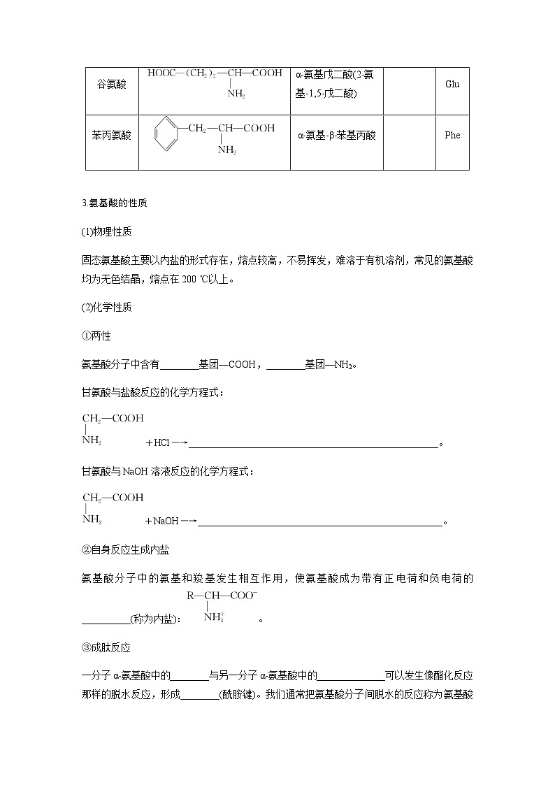 专题6 第二单元 第1课时　氨基酸、蛋白质 学案（含答案）02