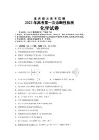 重庆市缙云教育联盟2023届高三上学期第一次诊断性检测化学试卷+答案