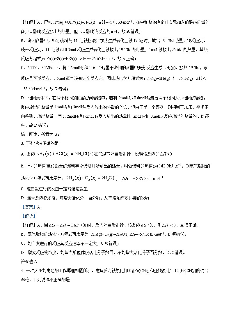 精品解析：辽宁省沈阳市郊联体2022-2023学年高一下学期5月期中考试化学试题（解析版）02