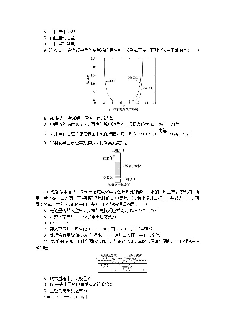 新教材2023版高中化学课时作业7金属的腐蚀与防护苏教版选择性必修103