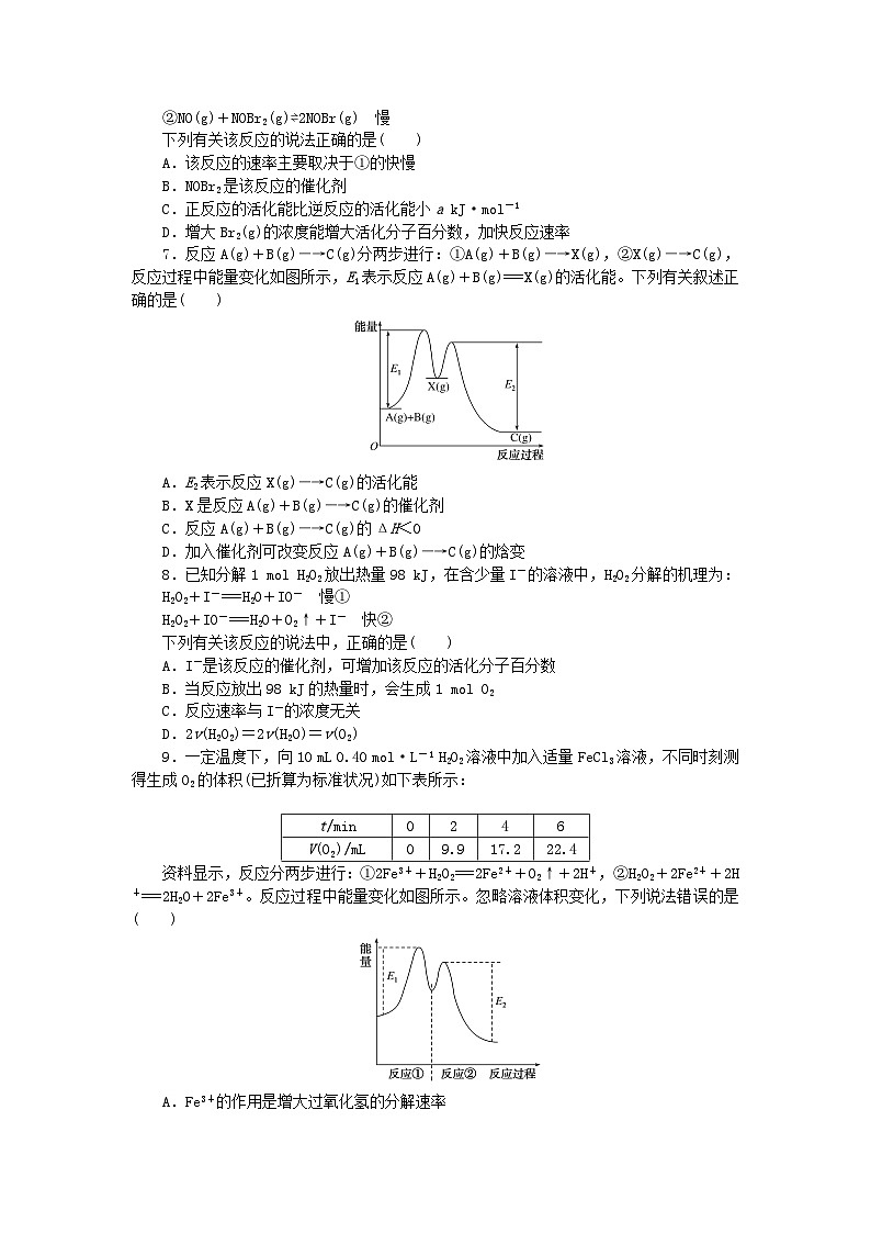 新教材2023版高中化学课时作业9影响化学反应速率的因素苏教版选择性必修1第2页