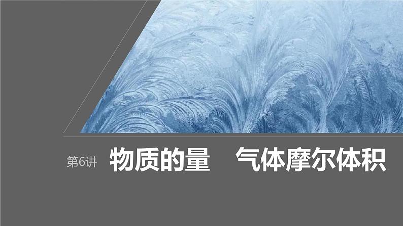 2024年高考化学一轮复习（新高考版） 第2章 第6讲　物质的量　气体摩尔体积 练习课件01