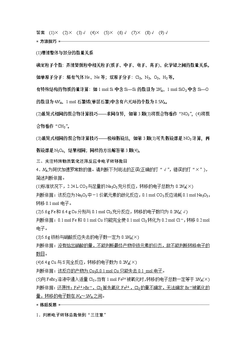 2024年高考化学一轮复习（新高考版） 第2章 热点强化4　包罗万象的阿伏加德罗常数(NA) 课件03