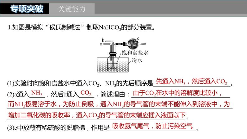 2024年高考化学一轮复习（新高考版） 第4章 第14讲　侯氏制碱法与Na2CO3含量的测定07