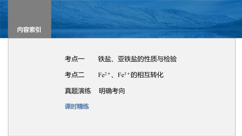 2024年高考化学一轮复习（新高考版） 第4章 第16讲　铁盐、亚铁盐及相互转化 练习课件03