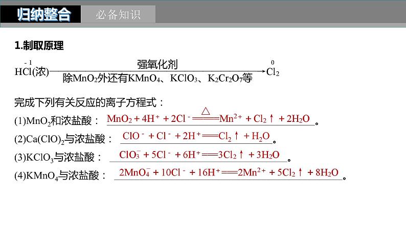 2024年高考化学一轮复习（新高考版） 第5章 第20讲　氯气的实验室制法及应用 练习课件03