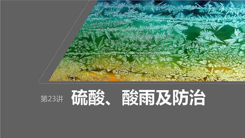 2024年高考化学一轮复习（新高考版） 第5章 第23讲　硫酸、酸雨及防治 练习课件01